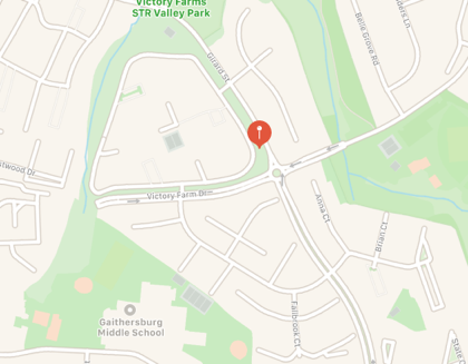Location of Gun Assault North of Gaithersburg Middle School