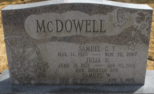 Julia Mc Dowell Headstone