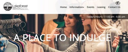 Lakeforest Mall Website Screenshot