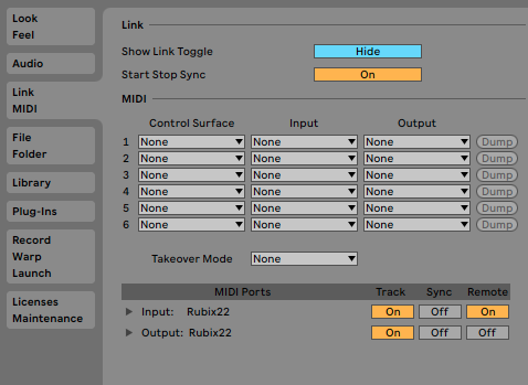 Ableton Live Midi Preferences